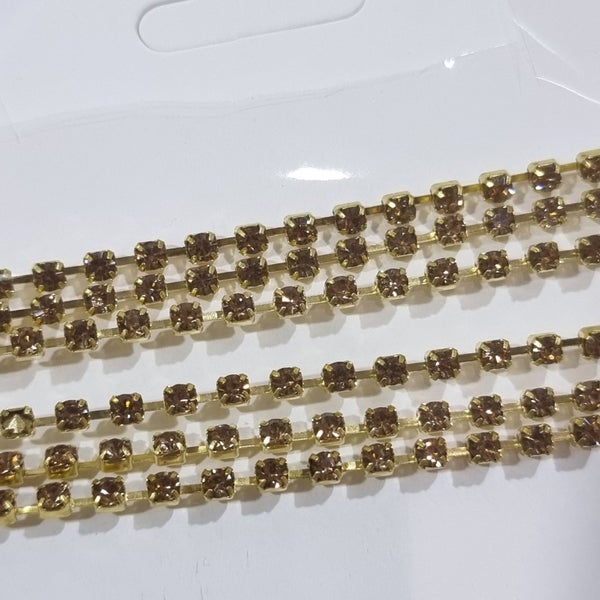 Light Colorado Topaz Preciosa Rhinestone Chain ss10 Carousel 2