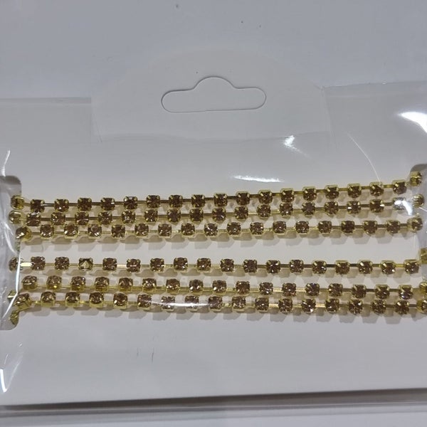 Light Colorado Topaz Preciosa Rhinestone Chain ss10 Carousel 3