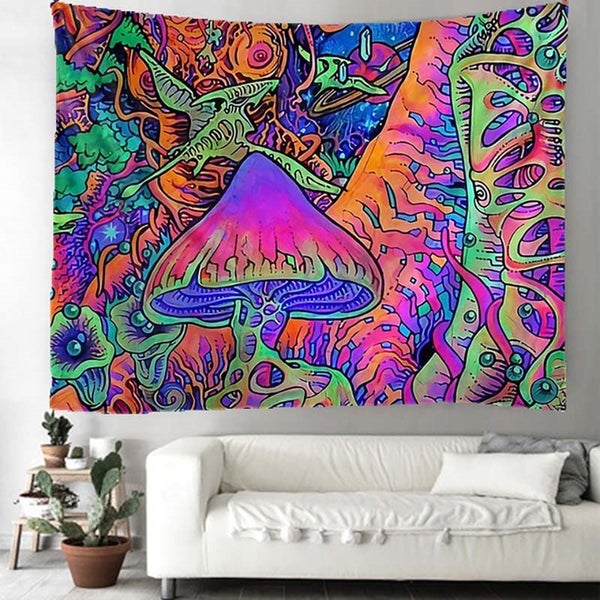 Psychedelic mushroom Home Decor Mandala Tapestry Wall Hanging kawaii Room CHK177 Carousel 1