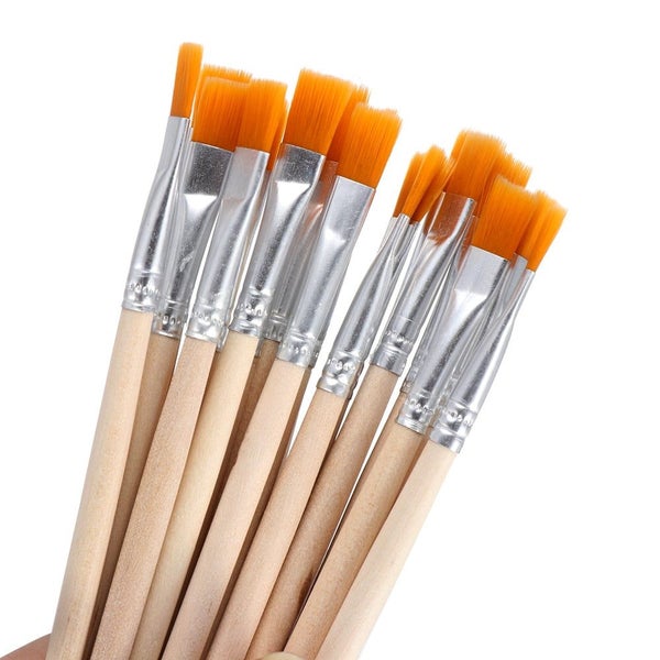 10Pcs/set DIY flat/tip Nylon Hair Wooden Handle Hook Line Pens Paint Brus CHK177 Carousel 2