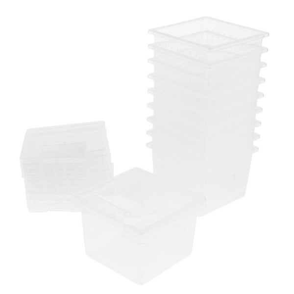 10x Feeding Box Reptile Cage Hatching Container Rearing Tank Clear Reptil CHK177 Carousel 1
