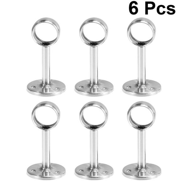 6pcs Stainless Steel Wardrobe Rod Hanging Rail Closet Curtain Rod Support CHK177 Carousel 1