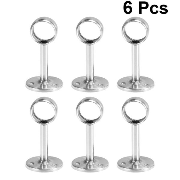 6pcs Stainless Steel Wardrobe Rod Hanging Rail Closet Curtain Rod Support CHK177 Carousel 2