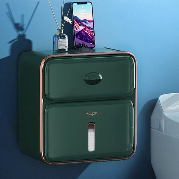 Wall Mount Toilet Paper Holder Waterproof Tissue Box Creative Tray Roll T CHK177 Carousel 1