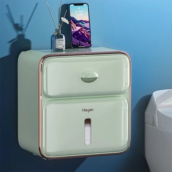Wall Mount Toilet Paper Holder Waterproof Tissue Box Creative Tray Roll T CHK177 Carousel 11