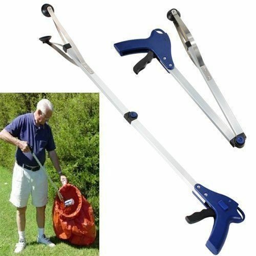 2020 New Foldable Long Trash Clamps Grab Pick Up Tool Curved handle desig CHK177 Carousel 6