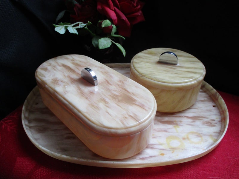 REDUCED - ART DECO Xylonite Dressing Table Vanity Set Carousel 1