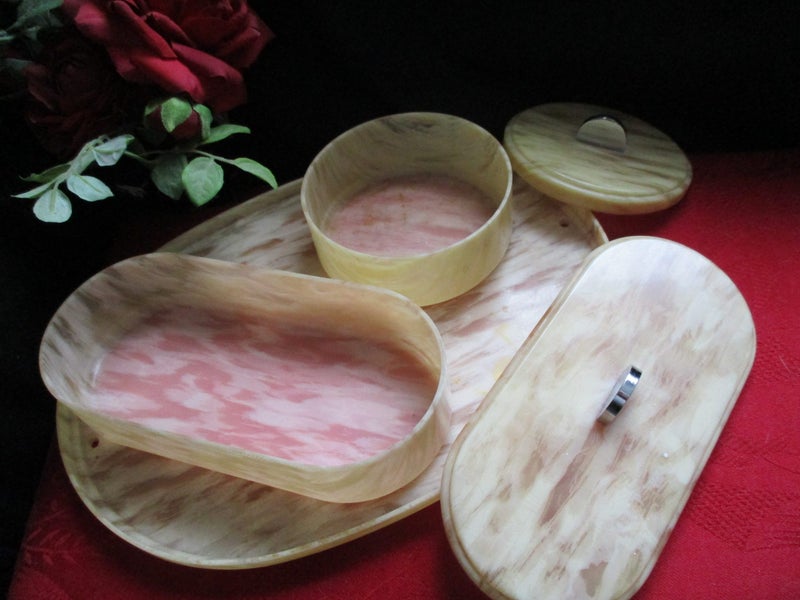REDUCED - ART DECO Xylonite Dressing Table Vanity Set Carousel 2