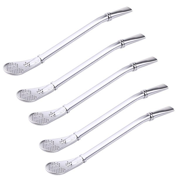 1-5pcs Spoon Tea Filter Tea Straws Stainless Steel Drinking Straw Bombill CHK177 Carousel 1