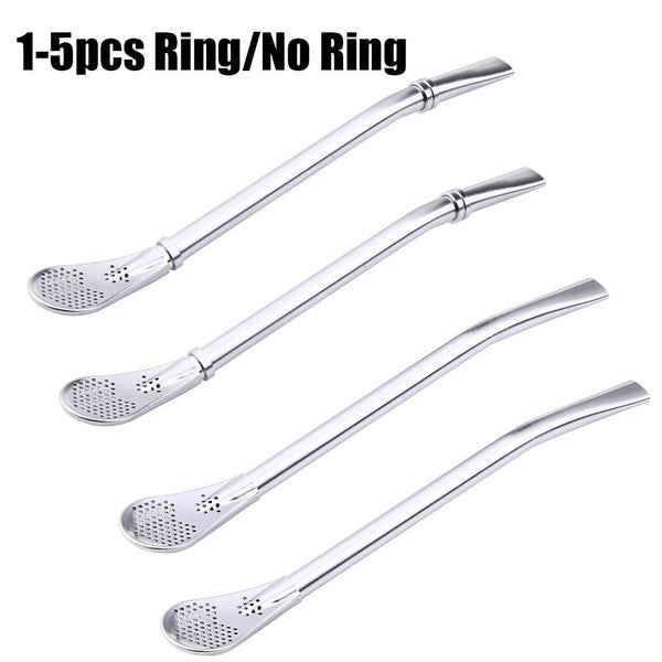 1-5pcs Spoon Tea Filter Tea Straws Stainless Steel Drinking Straw Bombill CHK177 Carousel 2