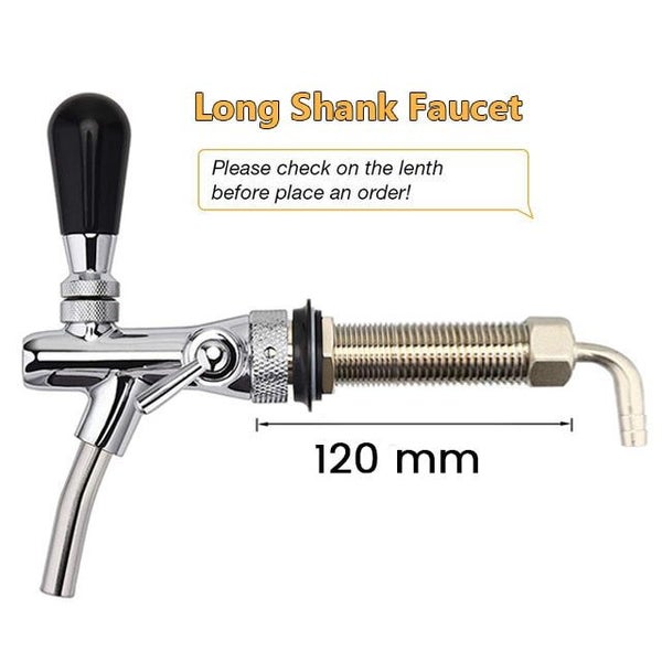 Home Brewing Tap,100mm/120mm Long Shank Adjustable Draft Faucet Tap Keger CHK177 Carousel 10