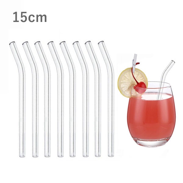 8Pcs 15cm Short Glass Straws Eco Friendly Reusable Drinking Straws 6INCH CHK177 Carousel 2