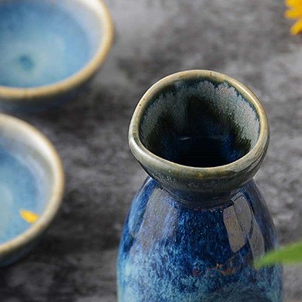5Pcs Retro Japanese Sake Set Ceramic Flagon Liquor Cup 1 Pot 4 Cups Home CHK177 Carousel 9