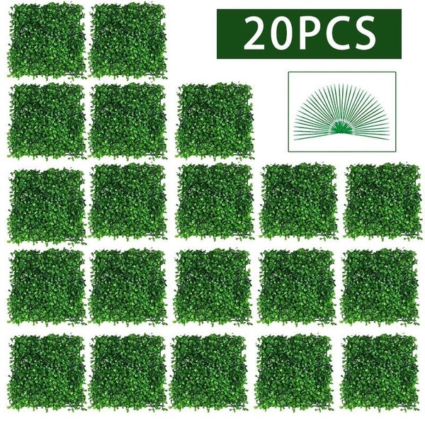 20 pcs Artificial Flowers Boxwood Grass 25x25cm Backdrop Panels Topiary H CHK177 Carousel 1