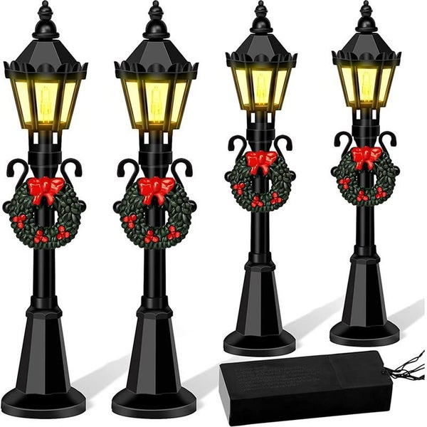 4Pcs Christmas Miniature Figurines For Resin Street Lamp Models Christmas CHK177 Carousel 1