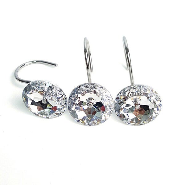 12Pcs Acrylic Rhinestone Curtain Hook Shower Rod Bathroom Shower Curtain CHK177 Carousel 11