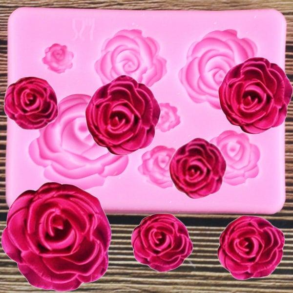 Rose Flower Silicone Molds Candy Polymer Clay Mold Chocolate Party Baking CHK177 Carousel 1