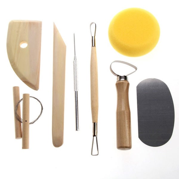 8 Piece Set Clay Ceramics Molding Tools Wood Knife Pottery Tool Practical CHK177 Carousel 1