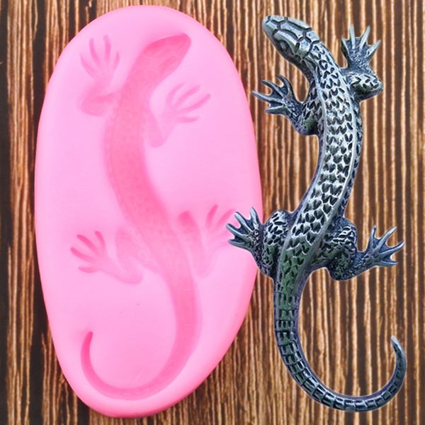3D Lizard Gecko Silicone Mold Fondant Polymer Clay Resin Molds Cake Decor CHK177 Carousel 1