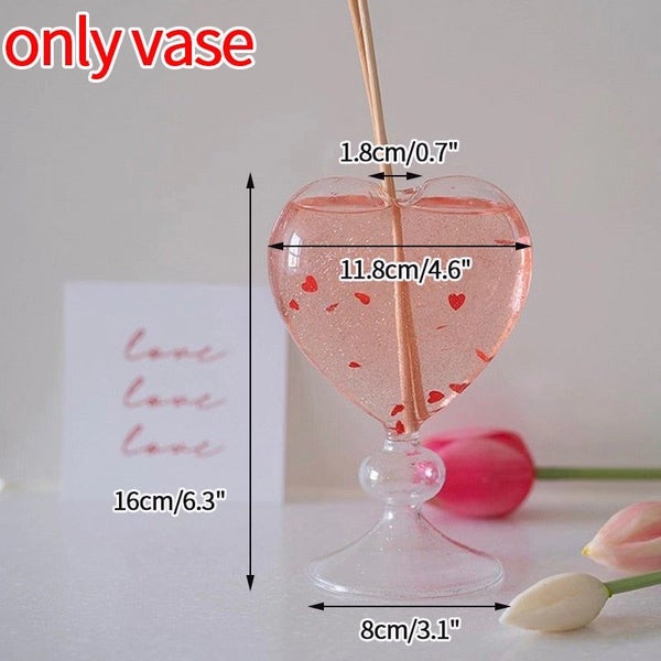 Flower Glass Vase Love Heart Shape Flower Pots Transparent Desktop Terrar CHK177 Carousel 1