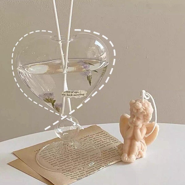 Flower Glass Vase Love Heart Shape Flower Pots Transparent Desktop Terrar CHK177 Carousel 9