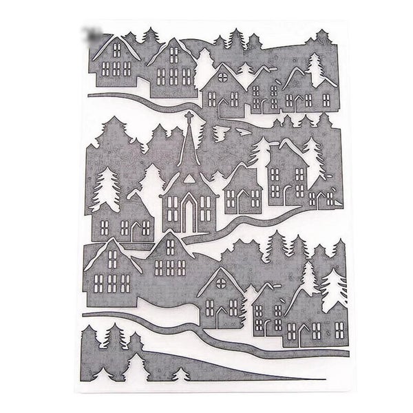 PANFELOU Home village Embossing folders Plastic For Scrapbooking DIY Temp CHK177 Carousel 1