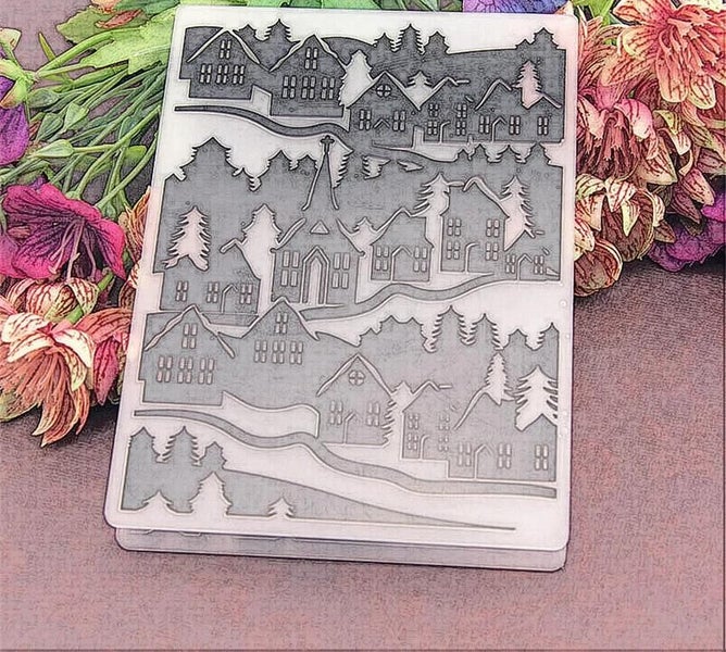 PANFELOU Home village Embossing folders Plastic For Scrapbooking DIY Temp CHK177 Carousel 6