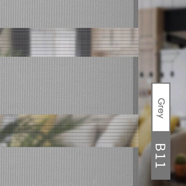 ping double layer zebra blinds Silver dust cover day and night roller bli CHK177 Carousel 11
