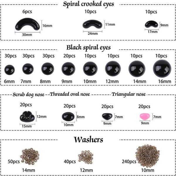 586Pcs Plastic Safety Eyes and Noses Saftey Eyes for Stuffed Animals Need CHK177 Carousel 6