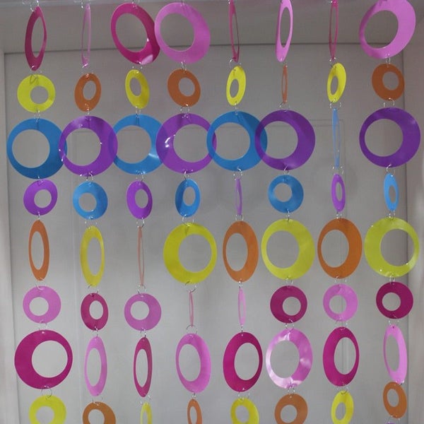 PVC colored plastic discs cartoon curtain Shutters Wedding background hom CHK177 Carousel 2
