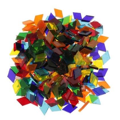 50g/bag Mixed Color Square Clear Glass Mosaic Tiles For DIY Crafts Mosaic CHK177 Carousel 1