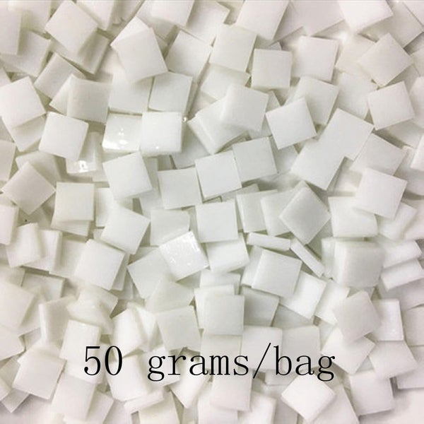 50g/bag Mixed Color Square Clear Glass Mosaic Tiles For DIY Crafts Mosaic CHK177 Carousel 1