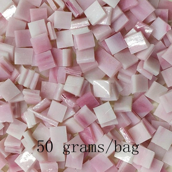 50g/bag Mixed Color Square Clear Glass Mosaic Tiles For DIY Crafts Mosaic CHK177 Carousel 1