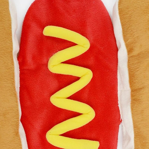 Pet Dress Up Costume Hot Dog Shaped Dachshund Sausage S M L Adjustable Clothes F Carousel 8