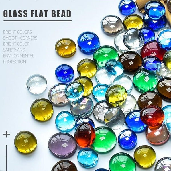 100g Clear Round Glass Gems Mosaic Tiles Flat Beads for Arts Craft Decora CHK177 Carousel 2