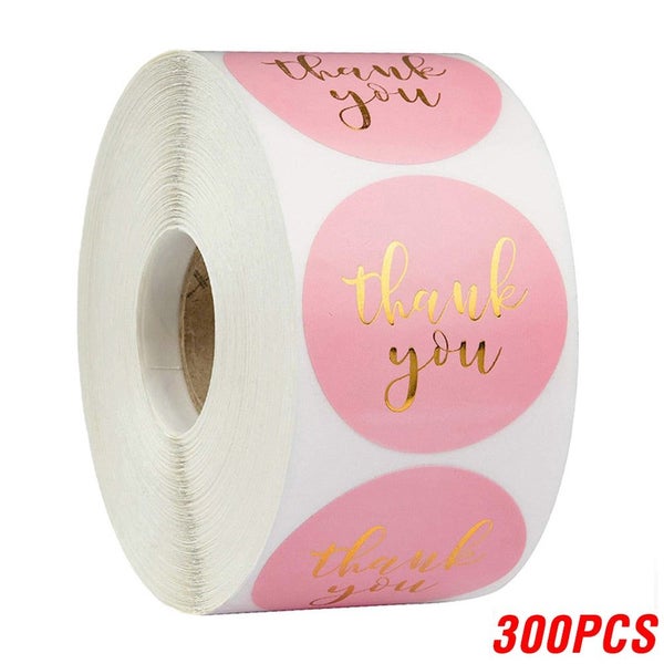 100-500pcs Thank You Sticker Envelope Seal Scrapbook Sticker Pink Heart C CHK177 Carousel 1