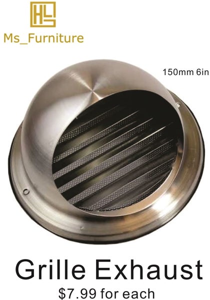 Stainless Steel Ducting/ Bathroom Grille Exhaust 150mm 6in NEW Carousel 1