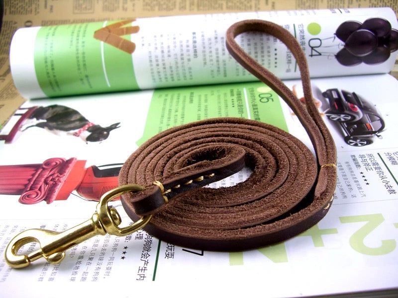 Genuine Leather Tape Dog Lead, Pet Lead 1.5M | TOUCHANDCATCH NZ Carousel 1