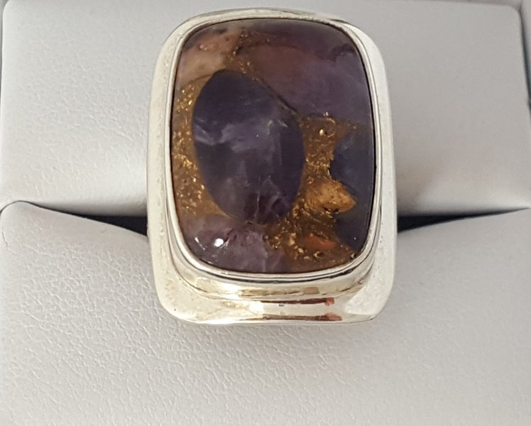 Stunning Huge Sterling Silver 15 CT Cooper Mojave Amethyst Ring Carousel 1