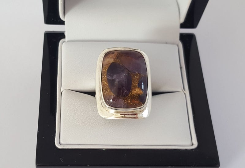 Stunning Huge Sterling Silver 15 CT Cooper Mojave Amethyst Ring Carousel 2