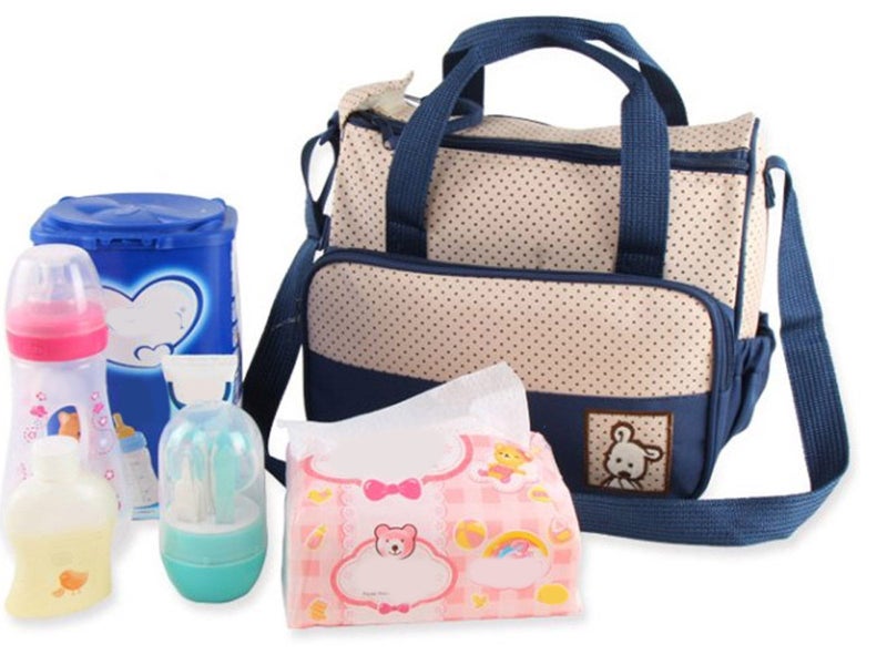 5PCS Multi Functional Mommy Bags Set Diapers Storgeage Handbag Kit Carousel 2