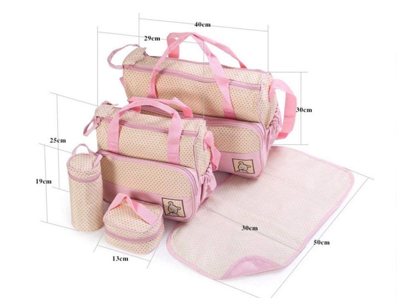 5PCS Multi Functional Mommy Bags Set Diapers Storgeage Handbag Kit Carousel 16