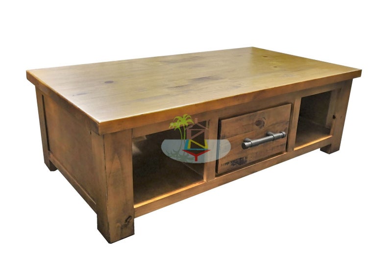 Woodgate# NZ Pine Rustic Coffee Table Carousel 1