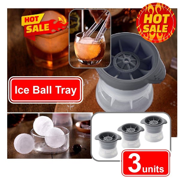 NEW new 3Pcs Large Ice Cube Ice Balls Trays Silicone Moulds *Sale NOW* Carousel 1