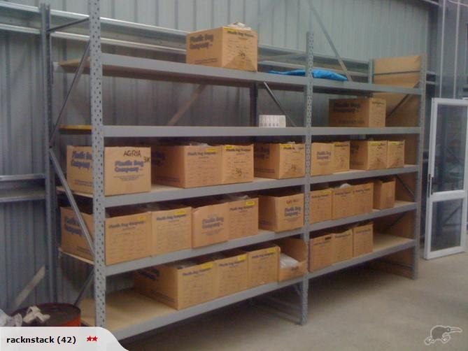 Longspan Shelving Unit -3.8m Long - 2 Bays, 5 Levels Carousel 2