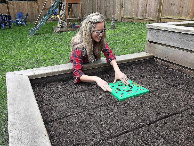 Square Foot Gardening Template Seed Sowing Tool Kit Comes Color Coded Seed Spac Carousel 1