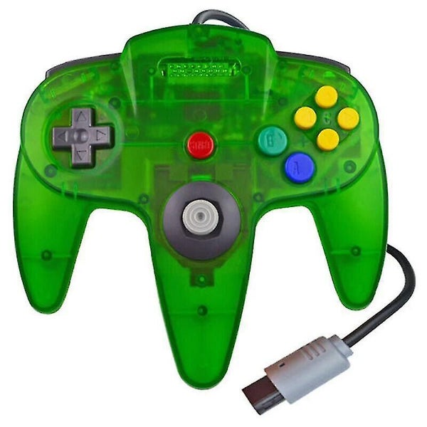 (Green) N64 Controller Game Remote Joystick Gamepad System Game Long Handle For Carousel 1