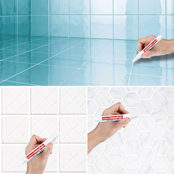 White Grout Marker Pen Tile Grout Restorer Paint Pen Plumbers Marker Carousel 1