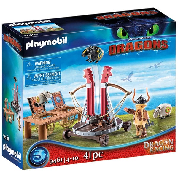 Playmobil Dragon Racing Gobber the Belch with Sheep Sling Carousel 1