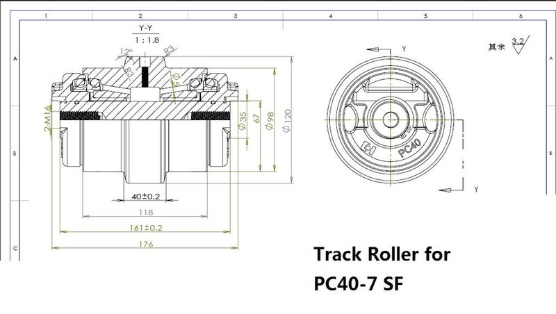 single flangeTrack Roller for Komatsu PC40 part no: 20T-30-84110 Carousel 2